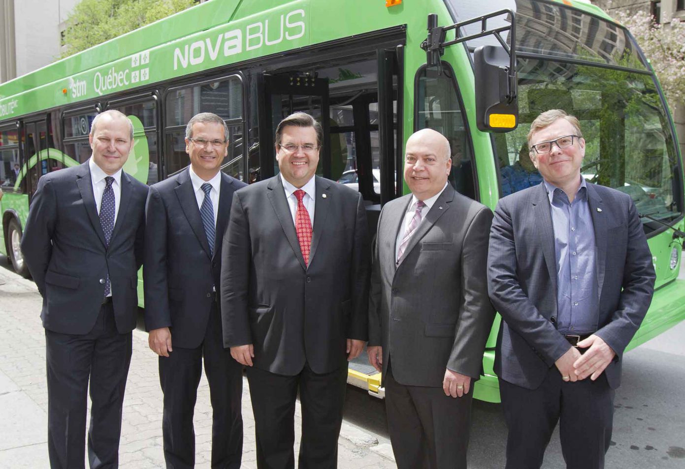 Électrification des transports : présentation du projet cité mobilité de Volvo et STM devant les acteurs économiques de la région