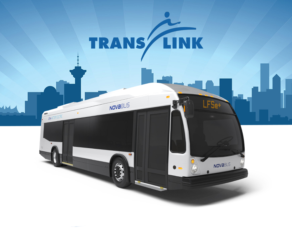 TransLink selects Nova Bus for 15 electric buses LFSe+; further expanding low emission mobility in Vancouver communities