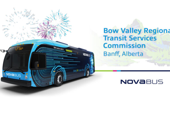 La Bow Valley Regional Transit Services Commission à Banff, en Alberta, poursuit l’électrification de sa flotte avec Nova Bus en acquérant ses premiers LFSe+